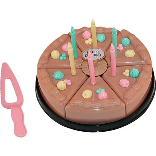 Set of 32 Kids Plastic Birthday Chocolate Cake Play Food Pretend Cutting Toy Children Early Development Toy