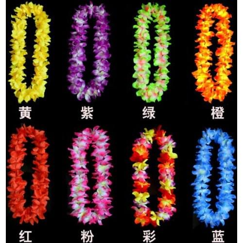 Newest wedding Party cheerleader decoration hawaiian Flower necklace wreaths Grass skirts accessories necklace artifical flowers