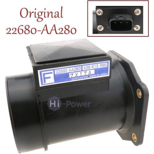 Original Tested 22680-AA280 22680AA280 A36-613 R80 Mass Air Flow Meter Sensor fit For Subaru Impreza WRX EJ20G 1996-1998