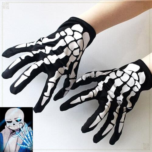 Game Sans Undertale Jack Skellington Gloves Cosplay Costumes Accessories jack Mittens Anime Dress apparel Around Props