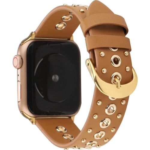 New Style Watch band For Apple Watch Strap 38mm 40mm 42mm 44mm Rivet Leather Bracelet Apple iWatch Band Series 1 2 3 4 5 Strap
