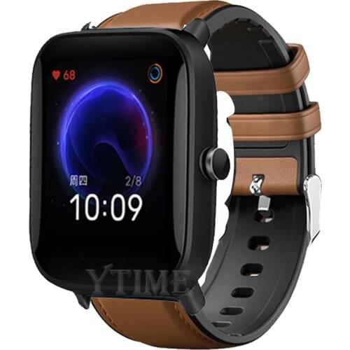 20mm Silicone Leather Watch Band Strap for Huami Amazfit bip Lite / Amazfit bip U pro Smart Watch Accessories bracelet