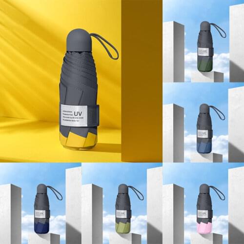 6 Ribs 5Folding Mini Pocket Umbrella Women UV Folding Umbrellas Sunshade Rain Dual-use Convenient Children Travel Parapluie