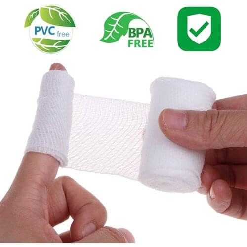 5cm*4.5m PBT Elastic Bandage Medical Grade Sterile Wound Care Cotton Gauze Disposable Pet First Aid Medical Tape 1Pcs