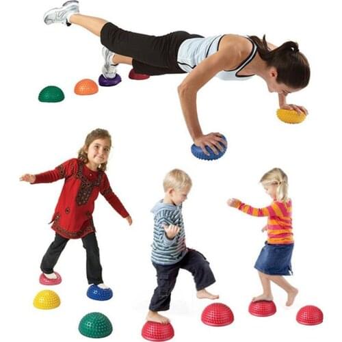 Yoga Half Ball Trainer Balancing Ball Inflatable Half Sphere Yoga Balls Massage Exercises Gym Pilates Fitness Fit ball Rubber