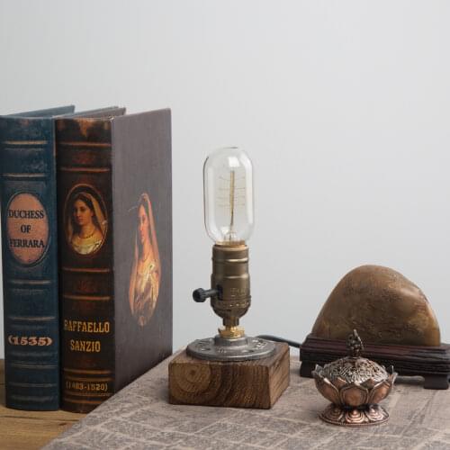 Ouxean Vintage Table Lamp E27(Without Bulb) Industrial Dimmable Nightlight for Bedrooms Living Room Home Art Display Cafe Studio