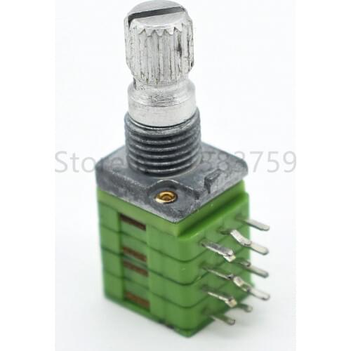 Audiophore Precision Potentiometer R097 RD094A20 Four-Channel B100K Flower Axis 15mm 12 Pins