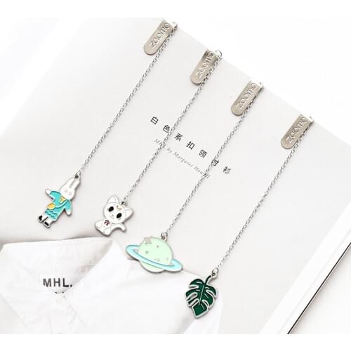 Kawaii Unicorn Bookmark Cute Cherry Blossom/cat Metal Book Marker Clip for Teachers Gifts Creative Stationery School Supplies