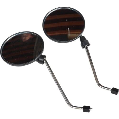 Silver round motorcycle rearview mirror 10mm motorcycle rearview mirror for Sym Kymco Vespa motorcycle scooter Moto accessories