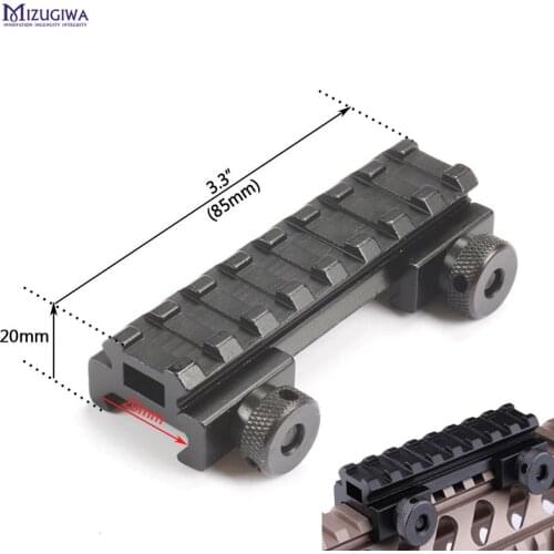 1/2(0.5)" See-Thru AR Flat-Top High 8 Slot Riser Rail Base with Picatinny Weaver Rail 20mm Airsoft Rifle Scope Mount Hunting