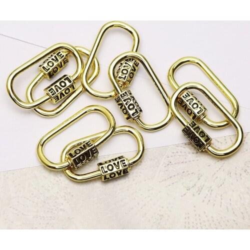 10Pcs Round clasp Gold pendant Retro metal accessories for necklace making fashion jewelry lock shape for women 50131