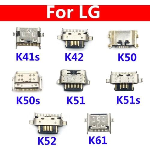 2Pcs/Lot, Type-C USB Charger Jack Connector Socket Data Charging Port Tail Plug For LG K41S K51 K51S K52 K42 K61 K50 K50s