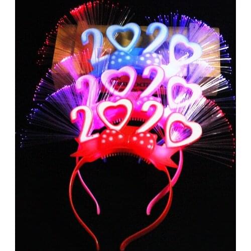 2021 Flash Fiber hairband Christmas and New Year Gift Props Glow hairband Annual Meeting Stage Bar Card Issuing