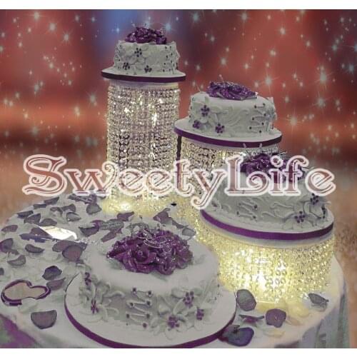 3pcs/set 11.8" 13.8" Big cake holder combination Birthday Home Decoration Crystal transparent acrylic cake stand