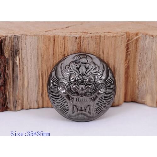 35MM 10pc Biker Gunmetal Heavy Strong Black China Dragon Head Conchos Button Rivet Stud Leathercraft Wallet Bag Belt Decorative