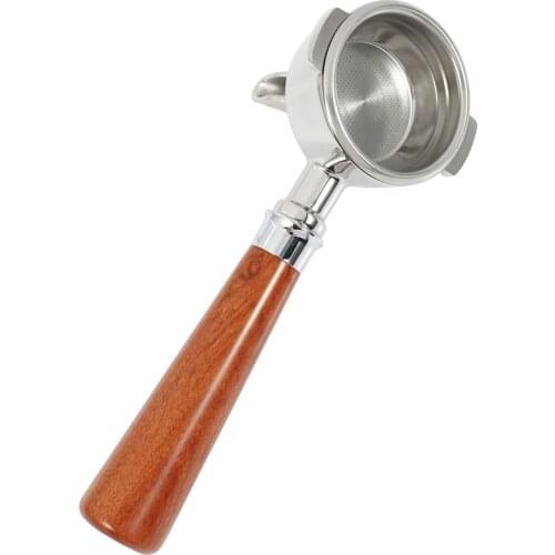 58mm Single Mouths 304 Stainless Steel Wooden Handle Espresso Maker Accessory