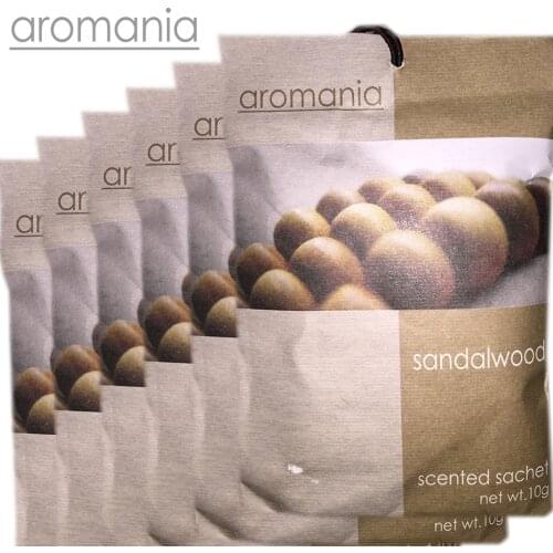 6Pcs/Lot Aromania Fresh Sandaood Scented Sachet Fragrance Drawer Sachets Bag For Bedroom Car Flavor Fragrances Indian