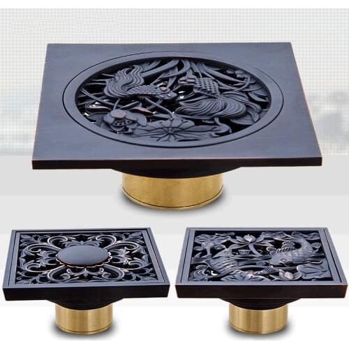 Free shipping Anti-odor Floor Drain Anti-odor Core Bathroom Hardware Square Bathroom Shower Floor Drain 10 x 10cm