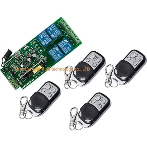 AC85v~250V 110V 220V 230V 4CH RF Wireless Remote ControlSwitch Security System Garage Doors, Rolling Gate Electric Doors JRL-4