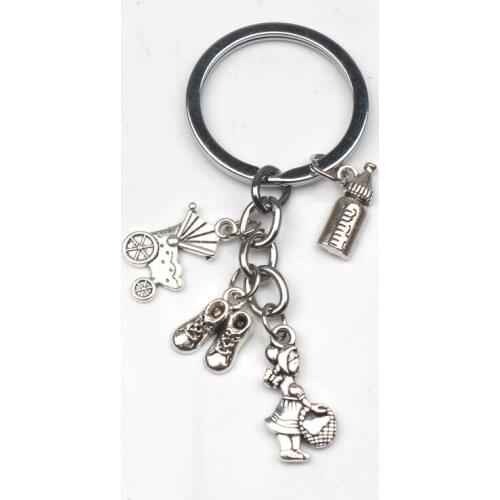 New Design Mother Gift Charm Keychain, Mother Charm Gift Bottle Stroller Shoe Jewelry Diy Handmade Moms Love Souvenir Bag Charm