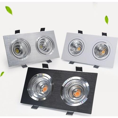 Black Silver Square Dimmable LED COB Downlight 7W 9W 12W 14W 28W 24W LED Recessed Ceiling Downlight LED COB Spot Light AC
