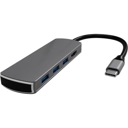 8In1 Docking Station 8-Terminal HUb Type-C to USb3.0X3+HDMI-Compatible+AUX+SD+TF+PD Docking Station for Laptop TV