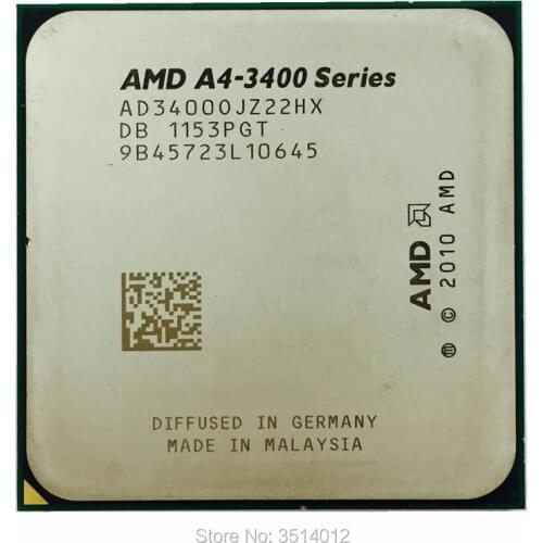 AMD A4-Series A4-3400 A4 3400 2.7 GHz dual-core CPU Processor AD3400OJZ22GX Socket FM1