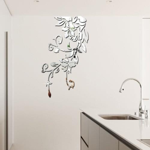 TV Background Wall Decoration Photo Wall Decorative Acrylic Flower Mirror Stickers Bedroom Living Room Home Decor Accessories