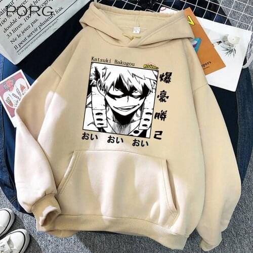 Boku No Hero Academia Hoodie Bakugou Katsuki Anime Print Harajuku Street Long Sleeve Korean Couple Hoodies