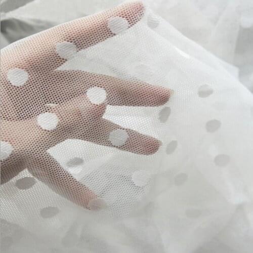 5yards 150CM Black White Exquisite Mesh Polka Dot Stretch Lace Fabric DIY Skirt Dress Stitching Wedding Dress Home Accessories