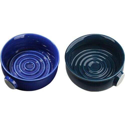 Ceramic Mens Shaving Mug Bowl Cup Thread Bottom Wide Mouth for Shave Brush and Shaving Soap