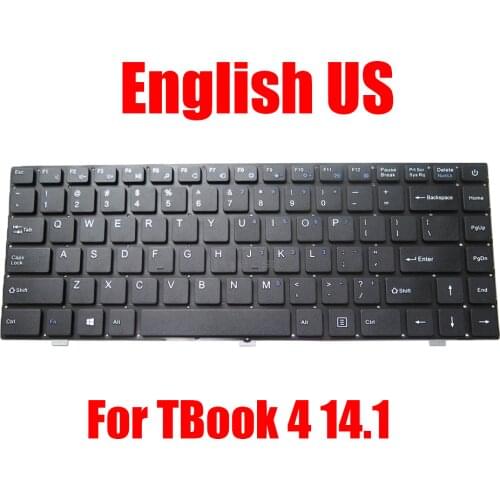 Laptop US RU Keyboard For T-bao For TBook 4 14.1 English Russia black without frame new