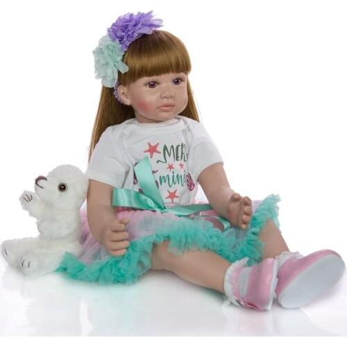 NPKDOLL 60CM Baby Reborn Doll 24 Inch Elegant Princess silicone Reborn Baby Dolls Soft Cloth Body Reborn Kids Playmate