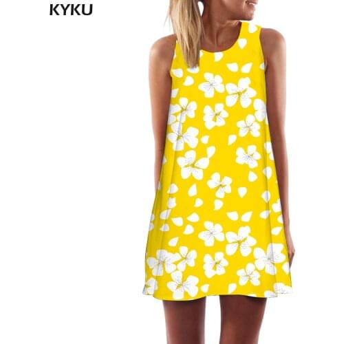 Желтые летние платья KYKU China At AliExpress
