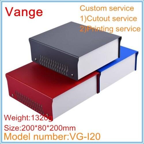 1pcs/lot sheet metal electrical control housing diy 200*80*200mm iron instrument shell chassis junction box for PCB design
