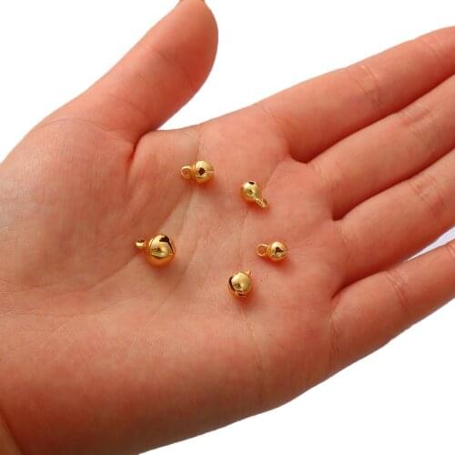 6-18mm Rose Gold Jingle Bell Charms Metal Findings For Jewelry Making Supplies Diy Decoration Accessories Charms Pendants