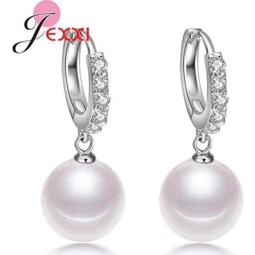 New Arrival Fashion Female Earring 925 Silver Stamp Elegant Nice Freshwater Pearls Hoop Earrings For Woman Girl Party Wholesale