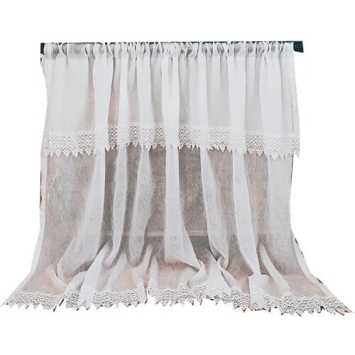 155x95/155x65cm romantic french style white lace half curtain valance bay window curtain for Kitchen cabinet curtain for door