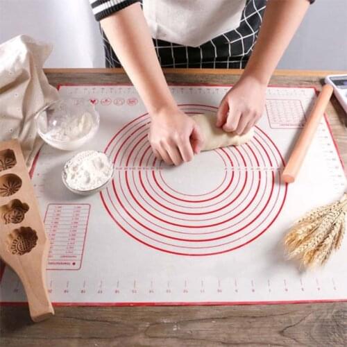 Silicone Kneading Mat Stainless Steel Noodle Knife Rolling Pin Non-stick Non-Slip Dough Mat Baking Pan Mat Kitchen Accessories