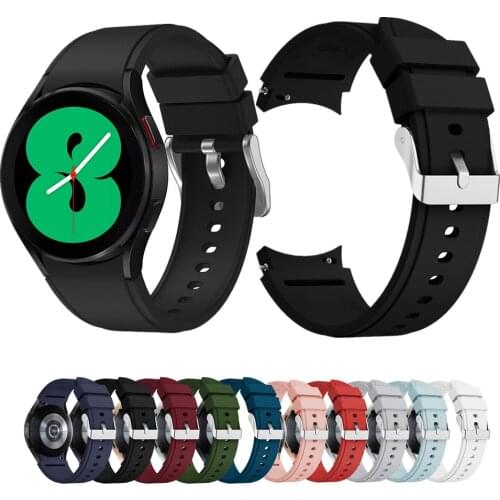 For samsung galaxy watch 4 Classic 46mm 42mm band Silicone sports strap for galaxy watch4 44mm 40mm women men Curved end Band