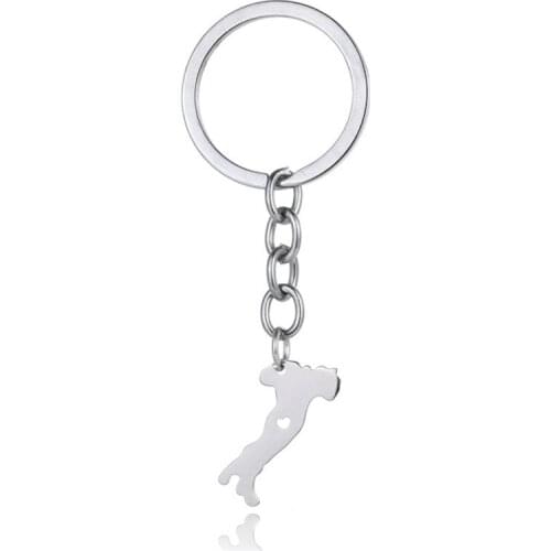 Trendy Italy Map Keychain Key Ring Stainless Steel Italy Map Bag Car Keychain Women Men Girl Boy Map Jewellery Gift