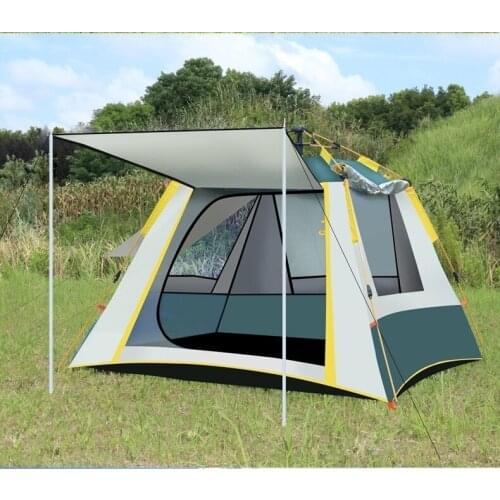 Outdoor Tourism Tent 2-3 People Rainstorm-proof Thickened Camping Liquid Bomb Bracket Silver Coated Vinyl Sunscreen