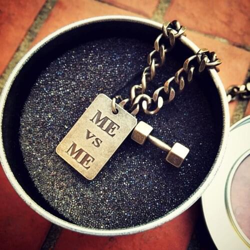 Vintage DUMBBELL Bracelet Fitness Jewelry ME ME Charm Stainless Steel BRACELET Gym Fitness Accessory Crossfit Barbbell Jewelry