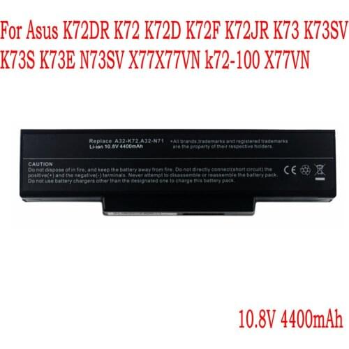 High Quality A32-K72 A32-N71 Laptop battery For Asus K72DR K72 K72D K72F K72JR K73 K73SV K73S K73E N73SV X77X77VN k72-100 X77VN