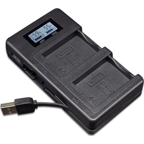 Camer Battery Charger Dual Ports LCD Display NP-FW50 Battery Smart Chargers Stand Cradle for Sony Alpha A6000 A6300 A6500 A7r