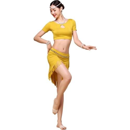 2018 Fashion Women Dancewear Professional Belly Dance Costume Set Modal Top and Skirt Girls Belly Dance Outfits