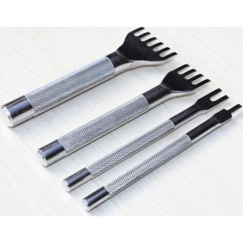 1/2/4/6 Prong Stainless Steel Straight Cut Hole Punche Stitching Leather Tool
