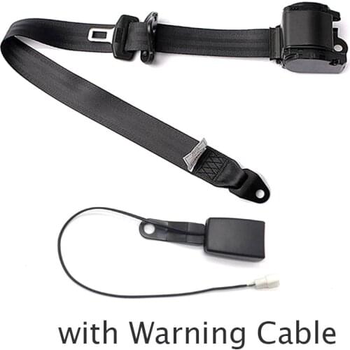 1set Car Seat Safety Belts 3 Point Retractable Lap Safety Belt Seatbelts for Auto Cars with Warning Cable