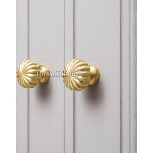 10PCS European Solid Brass Kitchen Door Furniture Handle Cupboard Drawer Wardrobe Wine Cabinet Pulls Handles & Knobs GF291