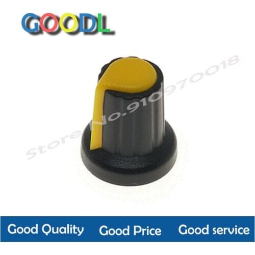 20 pçs wh148 botão de plástico amarelo ag2 15x17mm tipo potenciômetro amplificador de potência botão